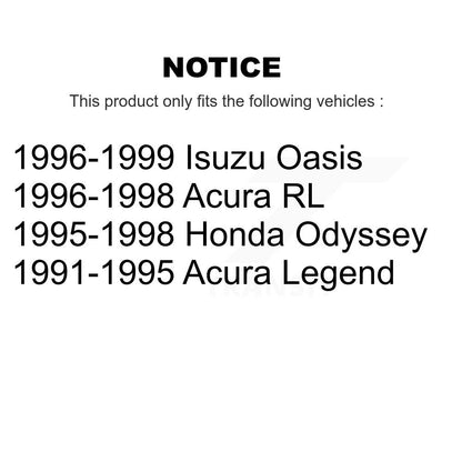 [Arrière] Kit de Disque de frein pour Acura Honda Odyssey Legend RL Isuzu Oasis K8-100722