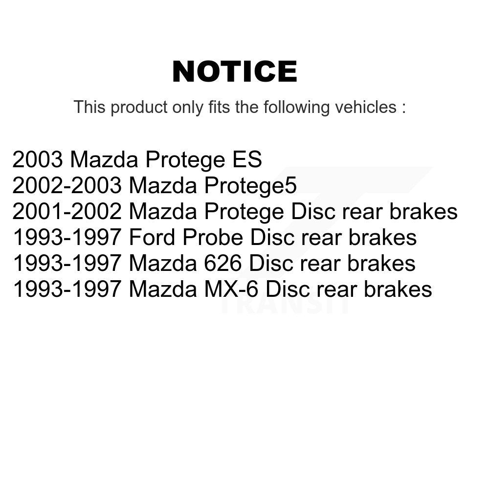 [Arrière] Kit de Disque de frein pour Mazda Protege Protege5 626 Ford Probe MX-6 K8-100725