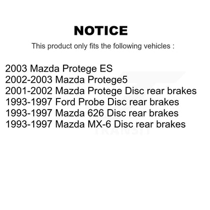 [Arrière] Kit de Disque de frein pour Mazda Protege Protege5 626 Ford Probe MX-6 K8-100725