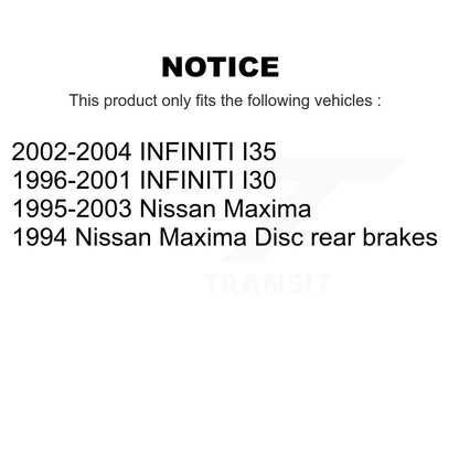 [Arrière] Kit de Disque de frein pour Nissan Maxima Infiniti I30 I35 INFINITI K8-100734