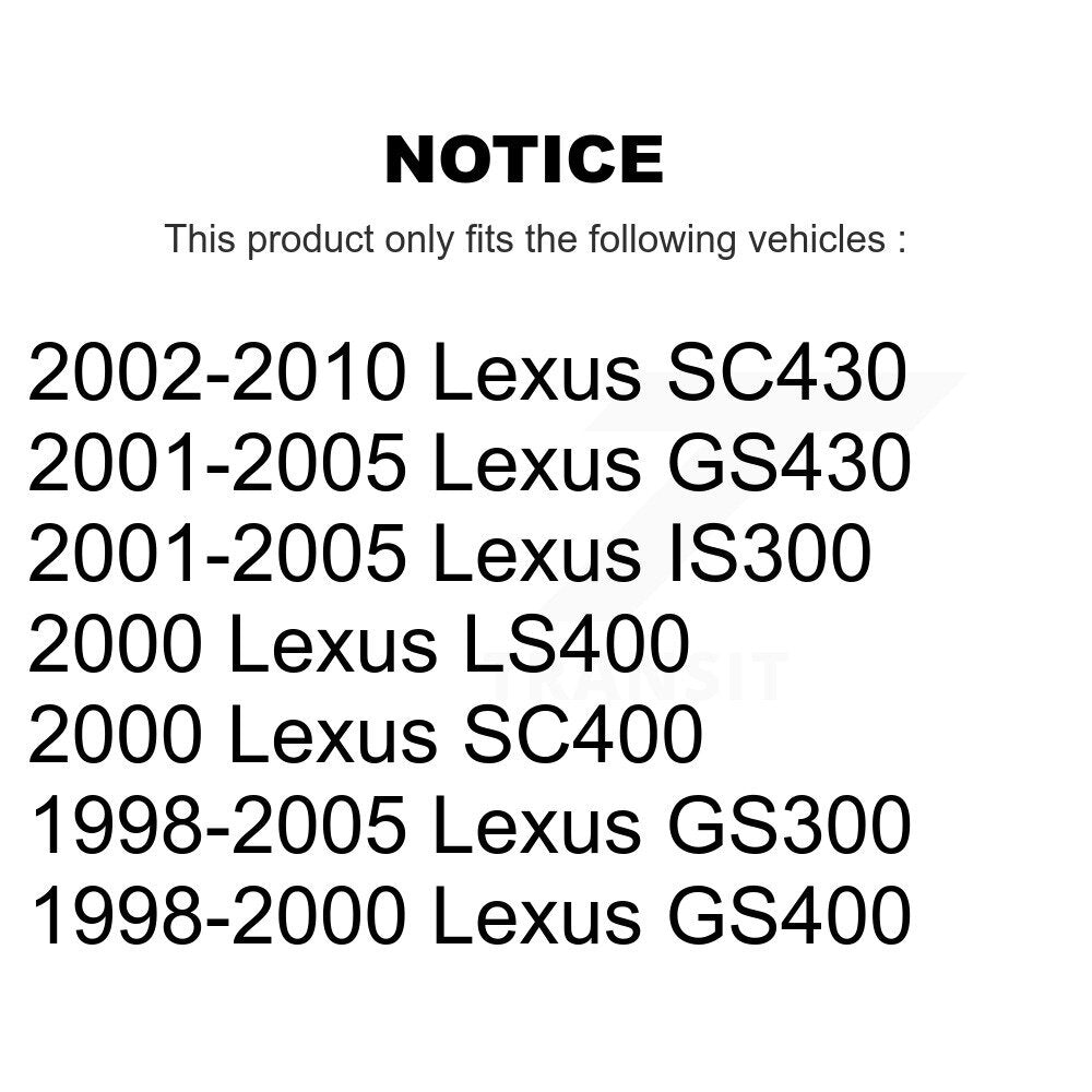 [Arrière] Kit de Disque de frein pour Lexus GS300 SC430 IS300 GS400 GS430 LS400 SC400 K8-100745