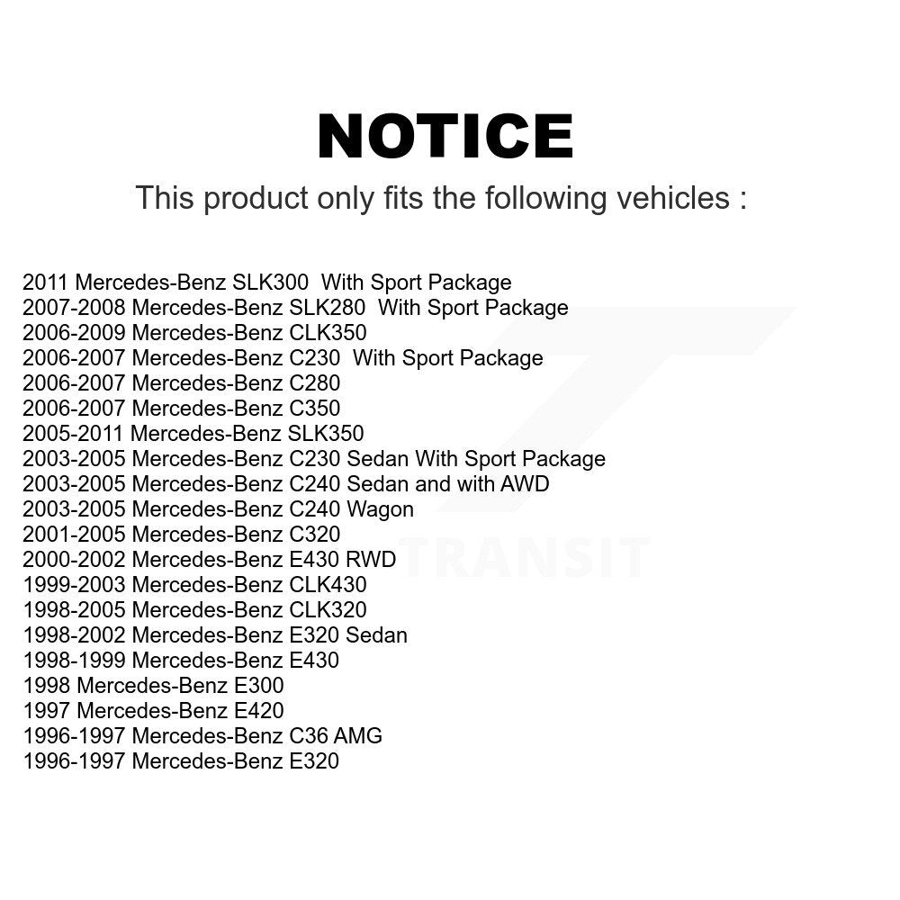 [Arrière] Kit de Disque de frein pour Mercedes-Benz E320 C230 CLK320 C240 CLK350 C320 C280 CLK430 E430 SLK350 SLK280 E420 C350 E300 SLK300 C36 AMG K8-100746
