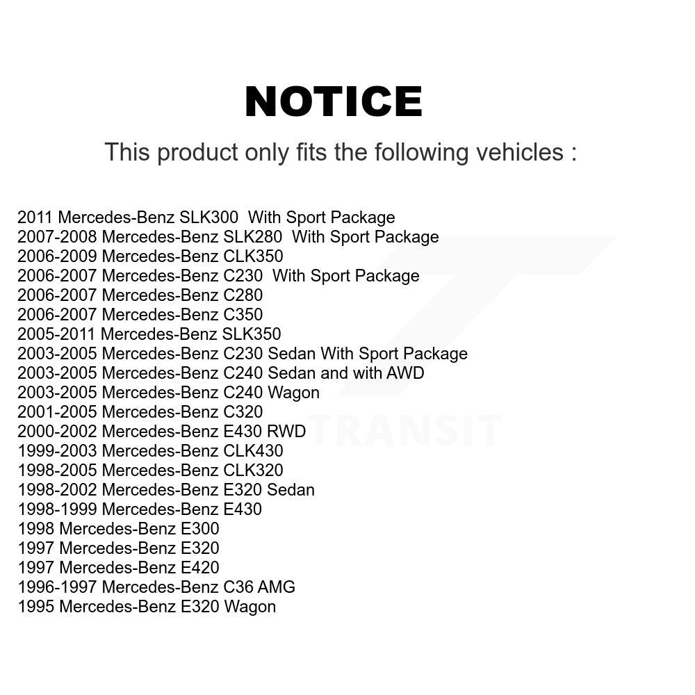 [Arrière] Kit de Disque de frein pour Mercedes-Benz E320 C230 CLK320 C240 CLK350 C320 C280 CLK430 E430 SLK350 SLK280 E420 C350 E300 SLK300 C36 AMG K8-100746