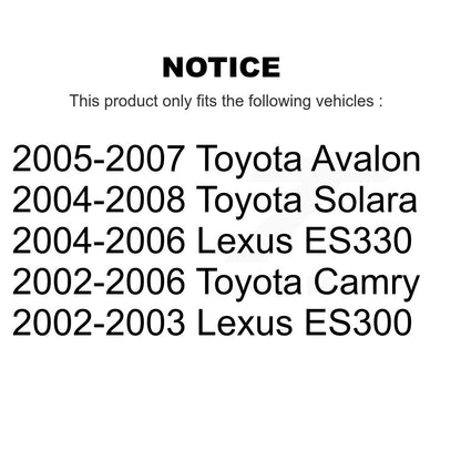 [Arrière] Kit de Disque de frein pour Toyota Camry Lexus Avalon Solara ES330 ES300 K8-100771