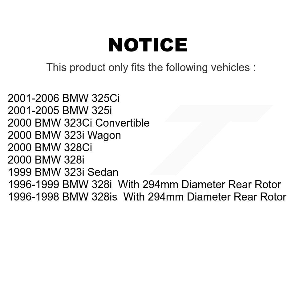 [Arrière] Kit de Disque de frein pour BMW 325i 325Ci 328i 323i 323Ci 328is 328Ci K8-100783