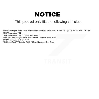 [Arrière] Kit de Disque de frein pour Volkswagen Jetta Golf Audi TT Quattro R32 K8-100784