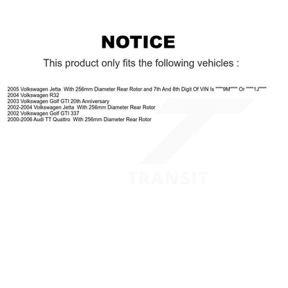[Arrière] Kit de Disque de frein pour Volkswagen Jetta Golf Audi TT Quattro R32 K8-100784