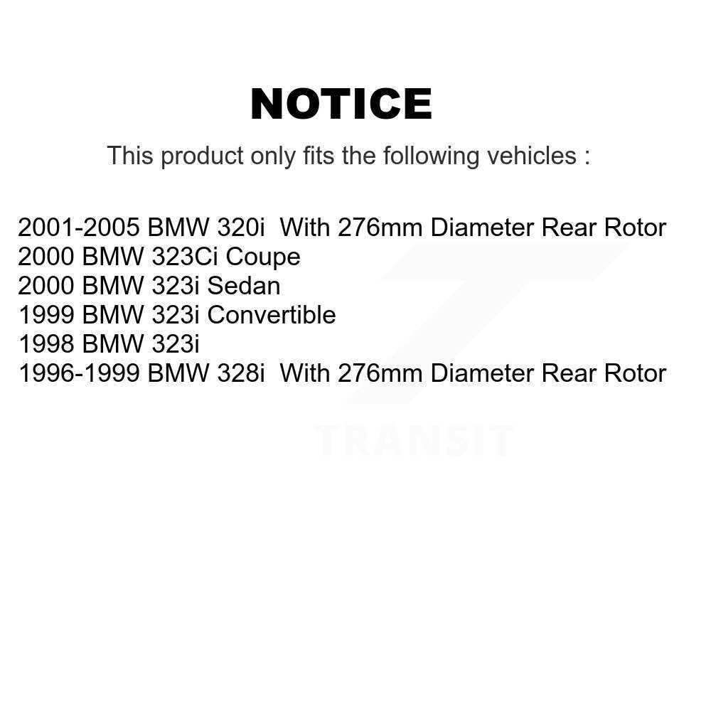 [Arrière] Kit de Disque de frein pour BMW 323i 323Ci 328i 320i K8-100793