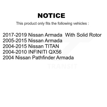 [Arrière] Kit de Disque de frein pour Nissan Titan Armada INFINITI QX56 Pathfinder TITAN K8-100794