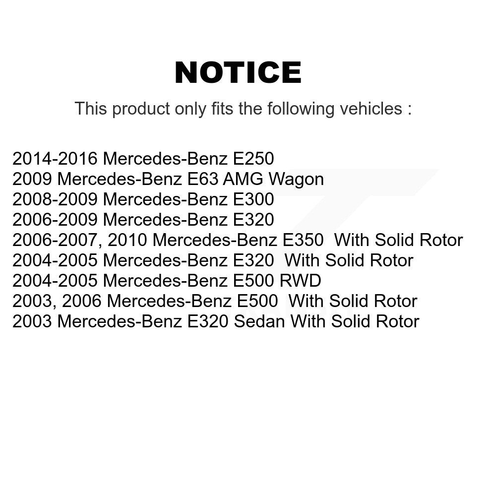 [Arrière] Kit de Disque de frein pour Mercedes-Benz E320 E350 E500 E250 E63 AMG E300 K8-100799