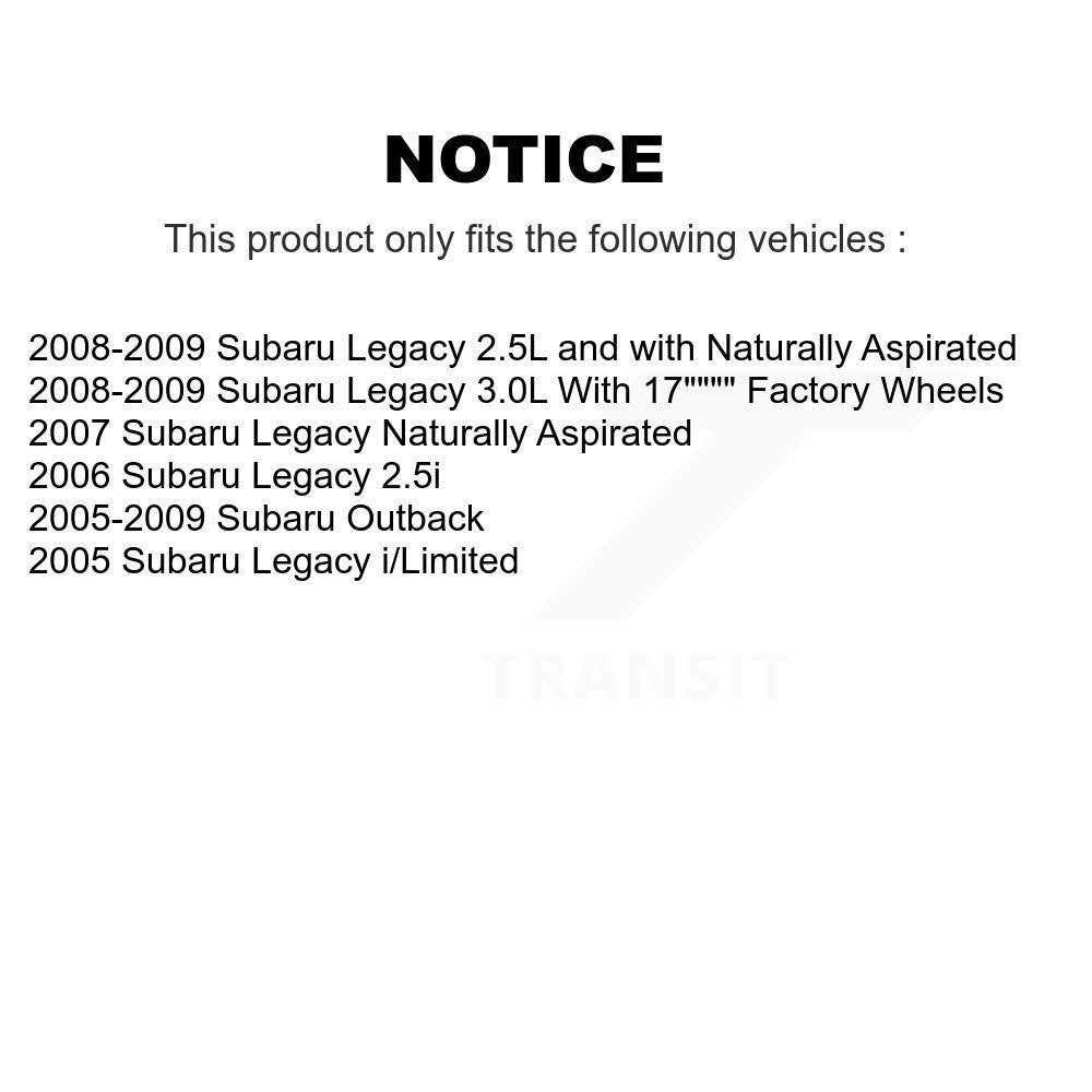 [Arrière] Kit de Disque de frein pour Subaru Outback Legacy K8-100820