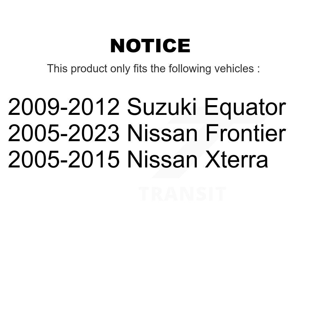 [Arrière] Kit de Disque de frein pour Nissan Frontier Xterra Suzuki Equator K8-100822