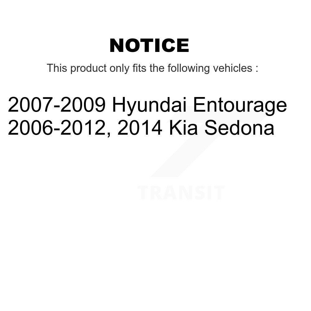 [Arrière] Kit de Disque de frein pour Kia Sedona Hyundai Entourage K8-100838