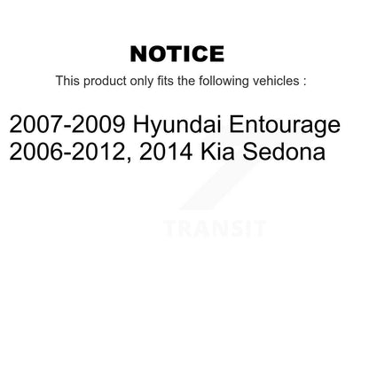 [Arrière] Kit de Disque de frein pour Kia Sedona Hyundai Entourage K8-100838