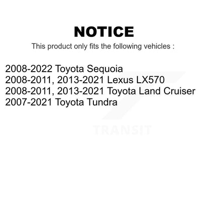 [Arrière] Kit de Disque de frein pour Toyota Tundra Sequoia Lexus LX570 Land Cruiser K8-100864