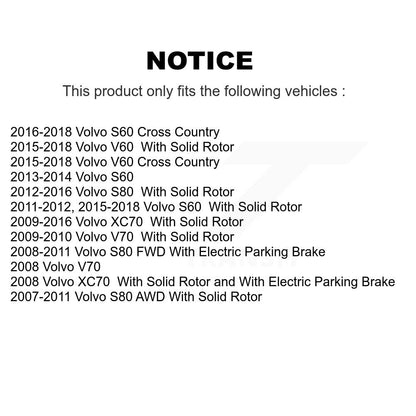 [Arrière] Kit de Disque de frein pour Volvo S60 XC70 S80 V60 Cross Country V70 K8-100872