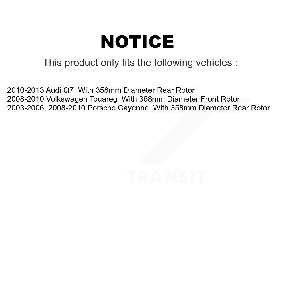 [Arrière] Kit de Disque de frein pour Porsche Cayenne Audi Q7 Volkswagen Touareg K8-100880