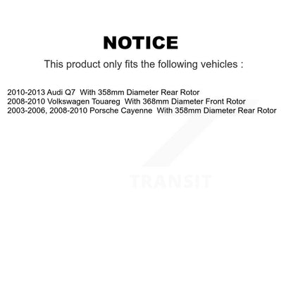 [Arrière] Kit de Disque de frein pour Porsche Cayenne Audi Q7 Volkswagen Touareg K8-100880