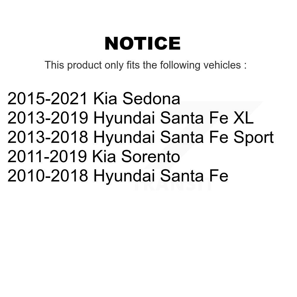 [Arrière] Kit de Disque de frein pour Kia Sorento Hyundai Santa Fe Sport Sedona XL K8-100903