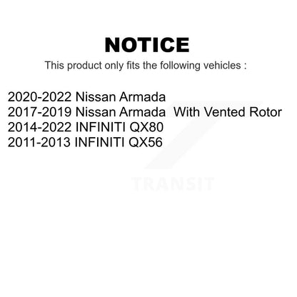 [Arrière] Kit de Disque de frein pour INFINITI Nissan Armada QX80 QX56 K8-100909