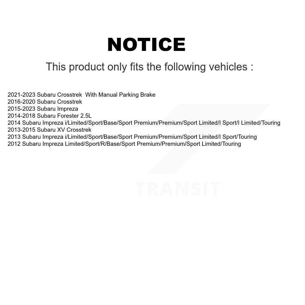 [Arrière] Kit de Disque de frein pour Subaru Forester Impreza Crosstrek XV K8-100924