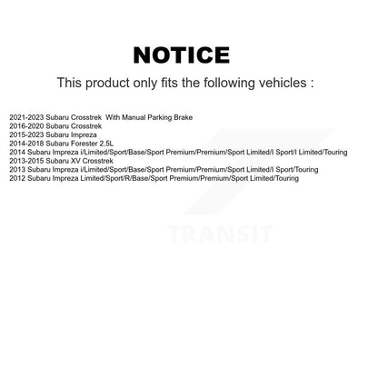 [Arrière] Kit de Disque de frein pour Subaru Forester Impreza Crosstrek XV K8-100924