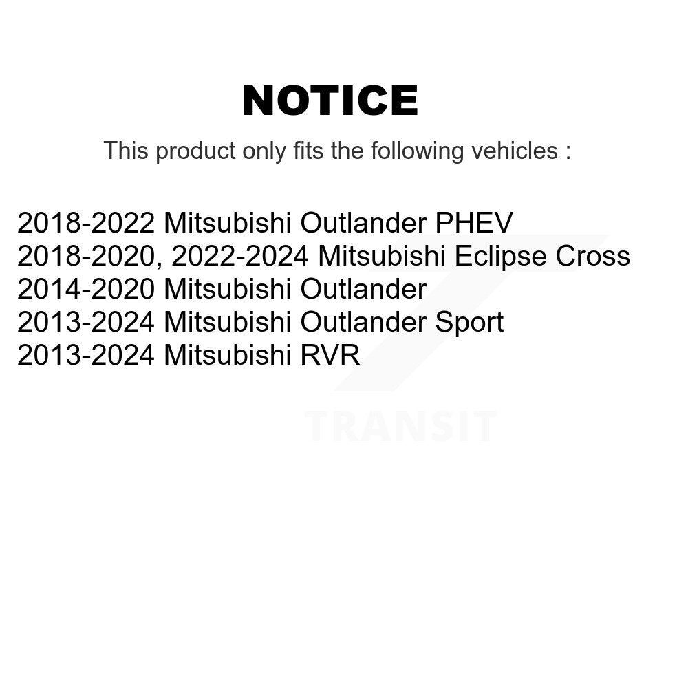 [Arrière] Kit de Disque de frein pour Mitsubishi Outlander Sport Eclipse Cross PHEV RVR K8-100935