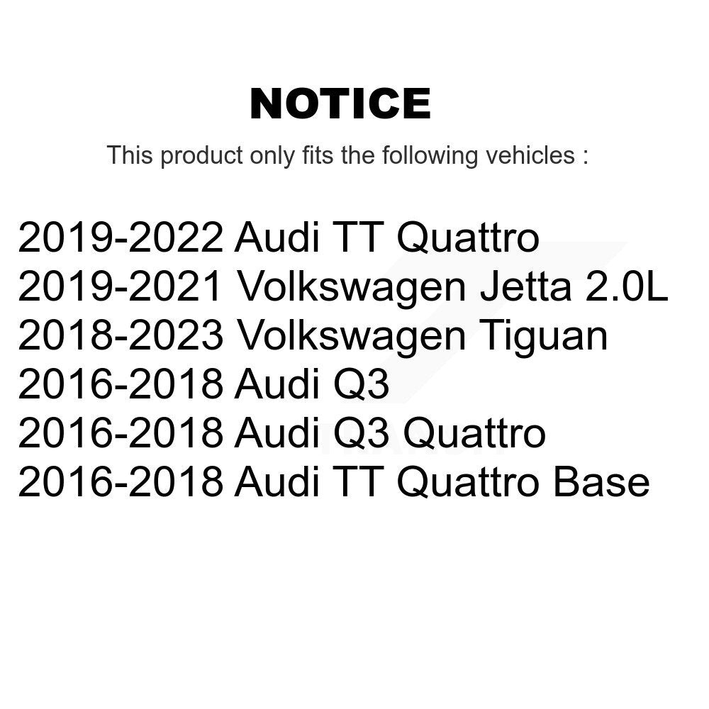 [Arrière] Kit de Disque de frein pour Volkswagen Tiguan Jetta Audi Q3 Quattro TT K8-100943