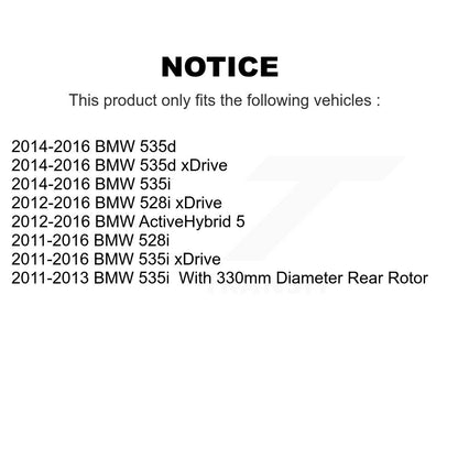 [Arrière] Kit de Disque de frein pour BMW 528i 535i xDrive 535d ActiveHybrid 5 K8-100958