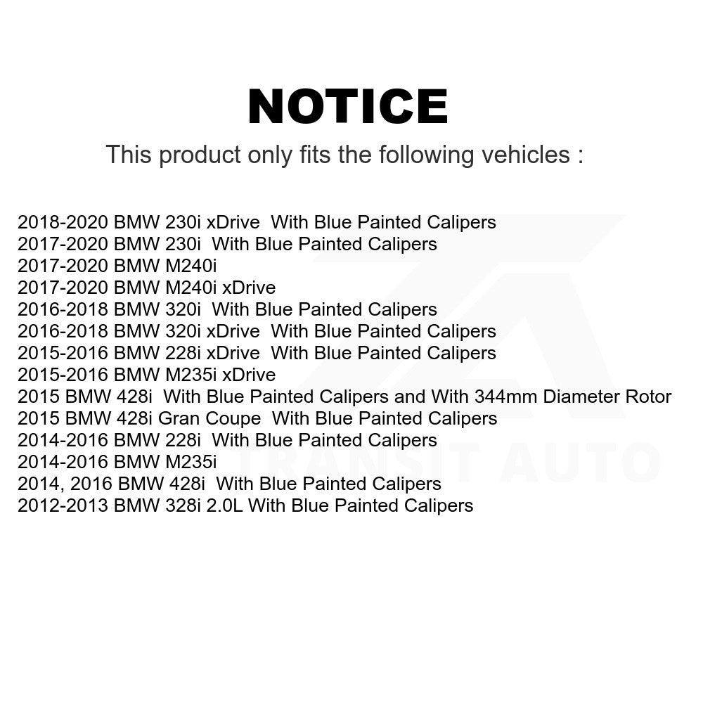 [Arrière] Kit de Disque de frein pour BMW 328i 428i 320i xDrive 228i M235i 230i Gran Coupe M240i K8-100962