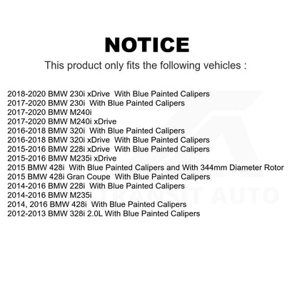 [Arrière] Kit de Disque de frein pour BMW 328i 428i 320i xDrive 228i M235i 230i Gran Coupe M240i K8-100962