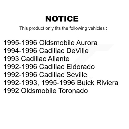 [Avant + Arrière] Kit de Disque de frein pour Cadillac DeVille Eldorado Seville Buick Riviera Oldsmobile Aurora Allante Toronado K8-100969