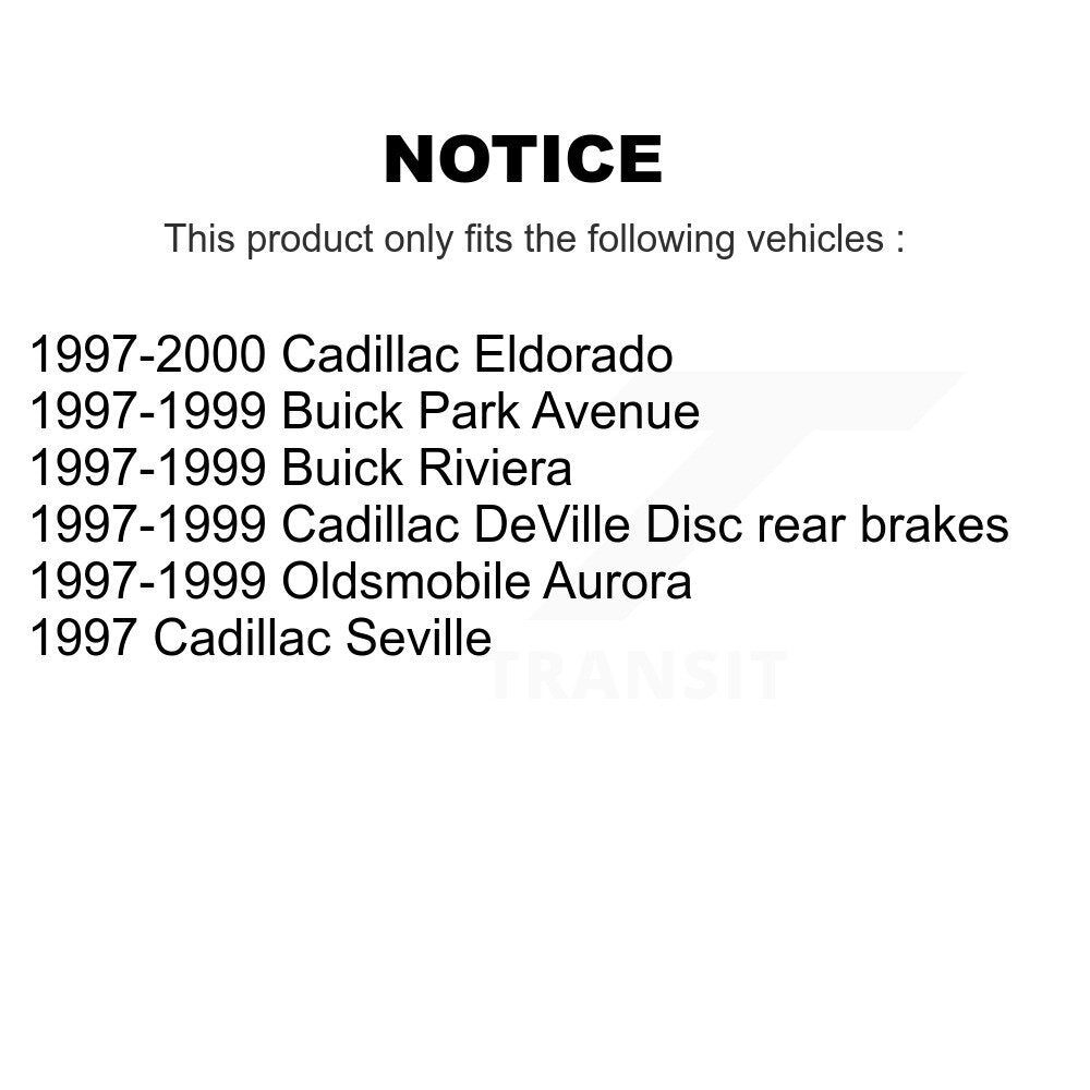[Avant + Arrière] Kit de Disque de frein pour Cadillac DeVille Buick Park Avenue Eldorado Oldsmobile Aurora Riviera Seville K8-100973