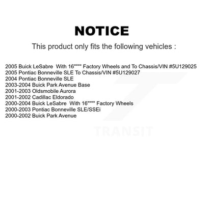 [Avant + Arrière] Kit de Disque de frein pour Buick LeSabre Park Avenue Pontiac Bonneville Oldsmobile Aurora Cadillac Eldorado K8-100976