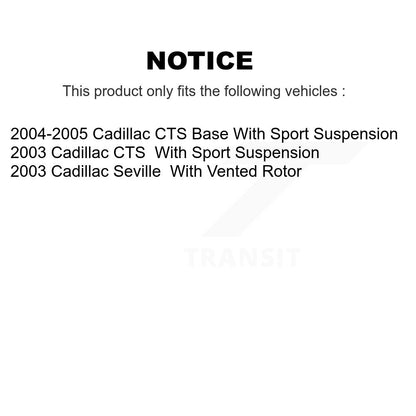 [Avant + Arrière] Kit de Disque de frein pour Cadillac CTS Seville K8-100998