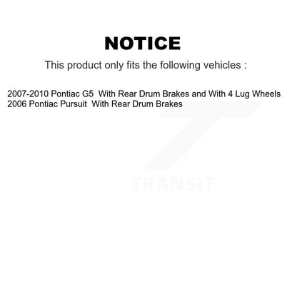 [Avant + Arrière] Kit de Disque de frein pour Pontiac G5 Pursuit avec Drum Brakes K8-101001