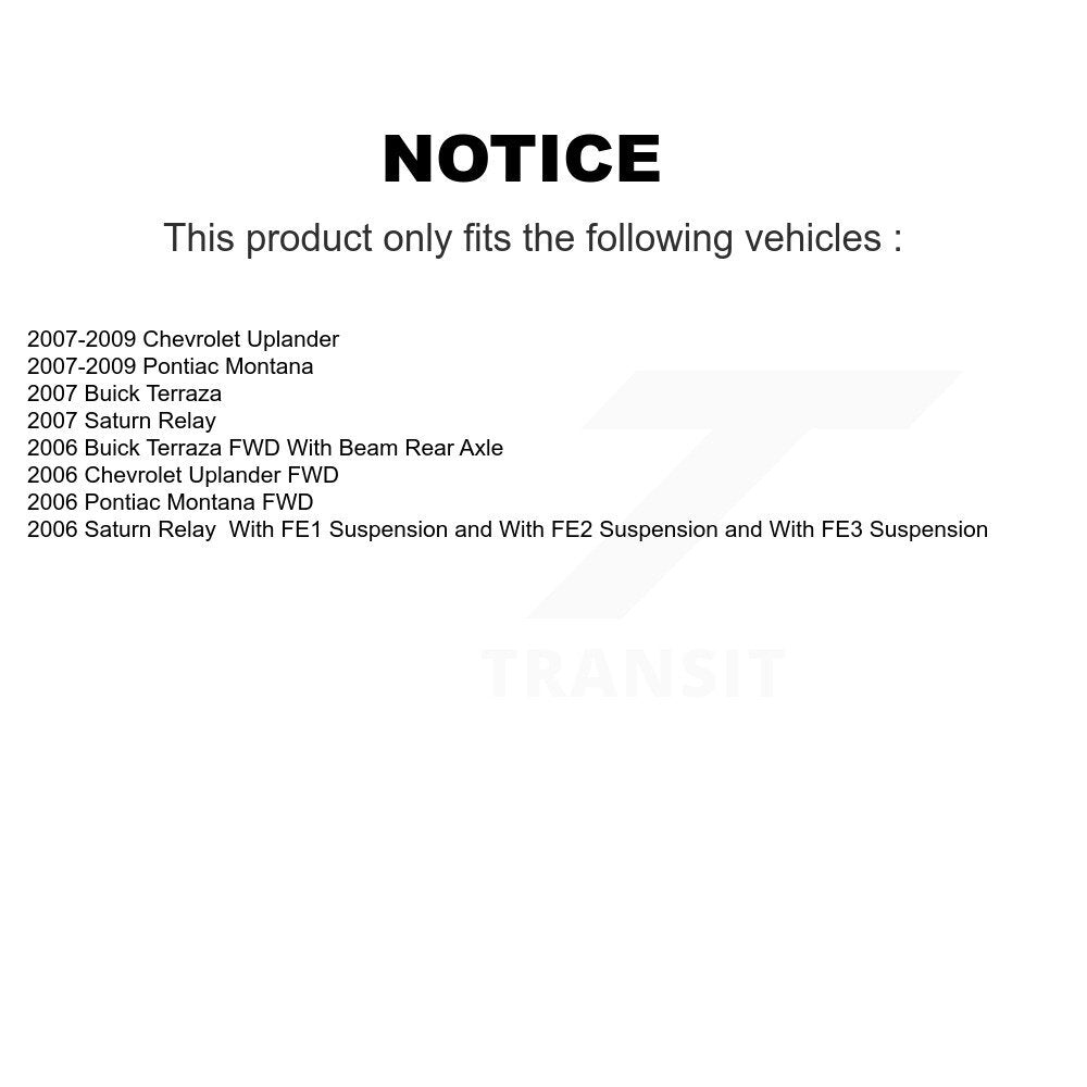 [Avant + Arrière] Kit de Disque de frein pour Chevrolet Uplander Buick Terraza Pontiac Montana Saturn Relay K8-101018