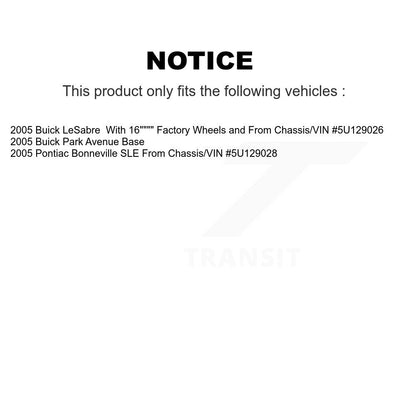 [Avant + Arrière] Kit de Disque de frein pour 2005 Buick LeSabre Pontiac Bonneville Park Avenue K8-101033