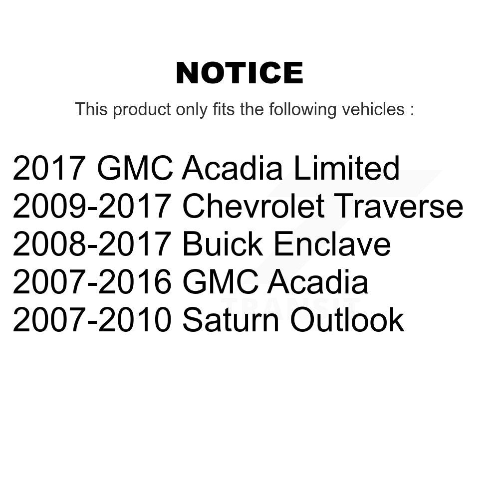 [Avant + Arrière] Kit de Disque de frein pour Chevrolet Traverse GMC Acadia Buick Enclave Saturn Outlook Limited K8-101034