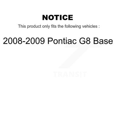 [Avant + Arrière] Kit de Disque de frein pour 2008-2009 Pontiac G8 Base K8-101042