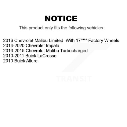 [Avant + Arrière] Kit de Disque de frein pour Chevrolet Malibu Impala Buick LaCrosse Limited Allure K8-101046