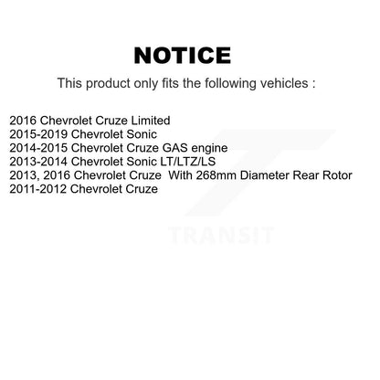[Avant + Arrière] Kit de Disque de frein pour Chevrolet Cruze Sonic Limited K8-101050