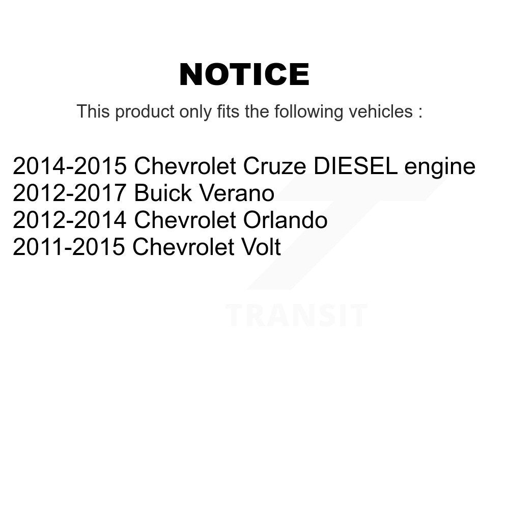 [Avant + Arrière] Kit de Disque de frein pour Chevrolet Cruze Buick Verano Volt Orlando K8-101059