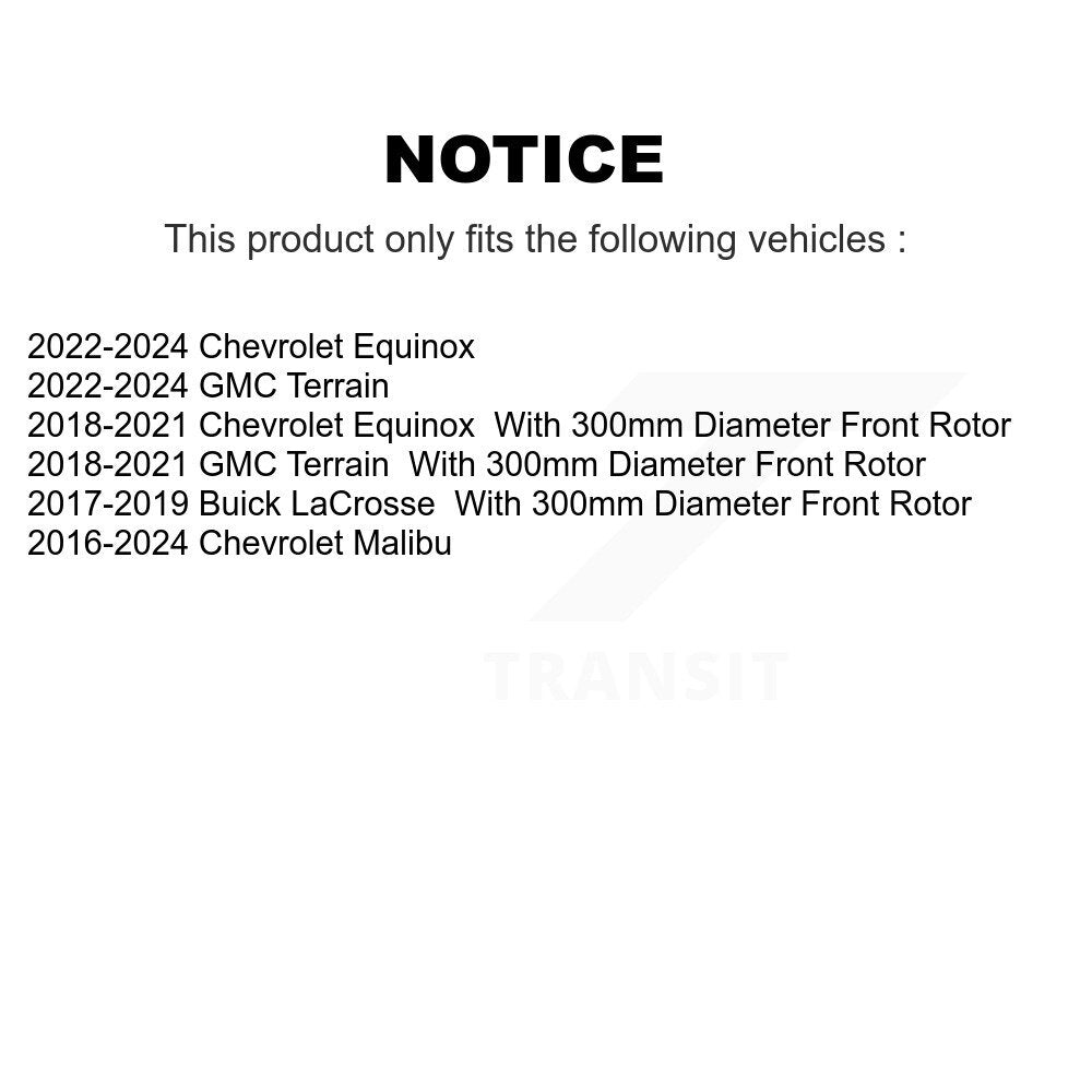 [Avant + Arrière] Kit de Disque de frein pour Chevrolet Equinox Malibu GMC Terrain Buick LaCrosse K8-101060