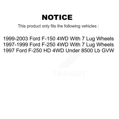 [Avant + Arrière] Kit de Disque de frein pour Ford F-150 F-250 HD 4WD K8-101083