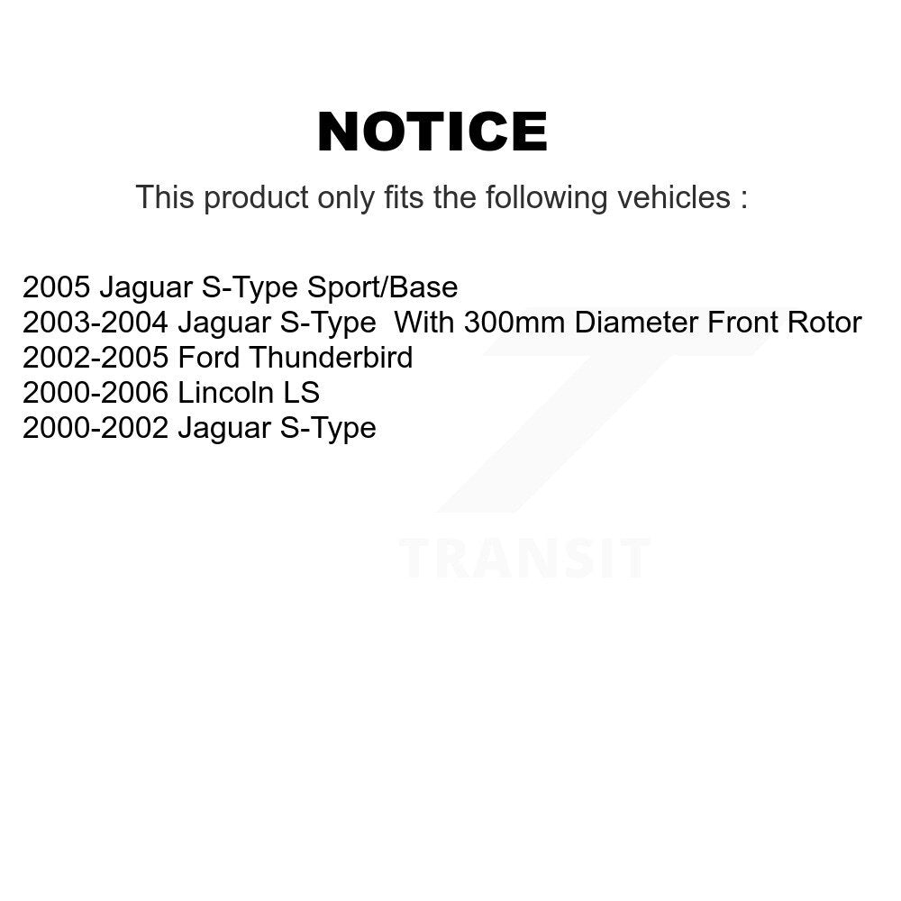 [Avant + Arrière] Kit de Disque de frein pour Lincoln LS Ford Thunderbird Jaguar S-Type K8-101092