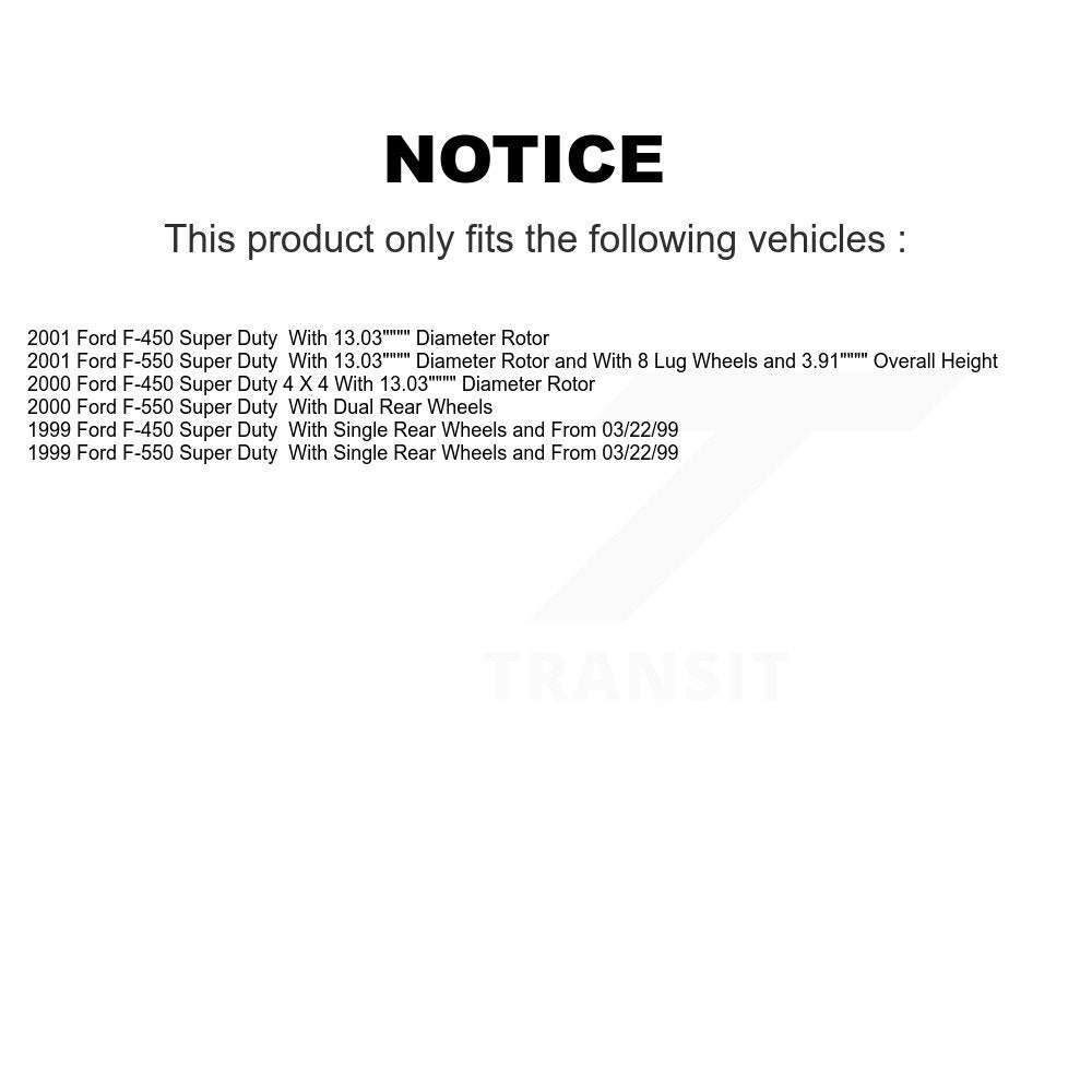 [Avant + Arrière] Kit de Disque de frein pour Ford F-450 Super Duty F-550 K8-101094