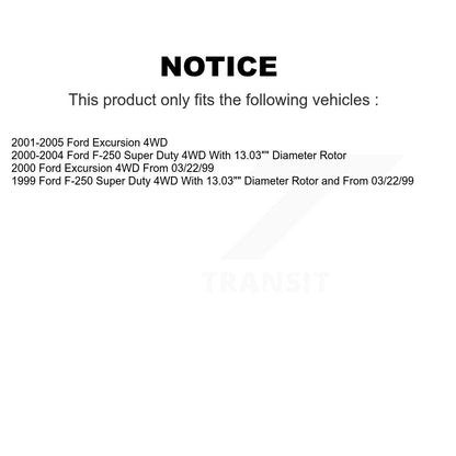 [Avant + Arrière] Kit de Disque de frein pour Ford F-250 Super Duty Excursion 4WD K8-101095