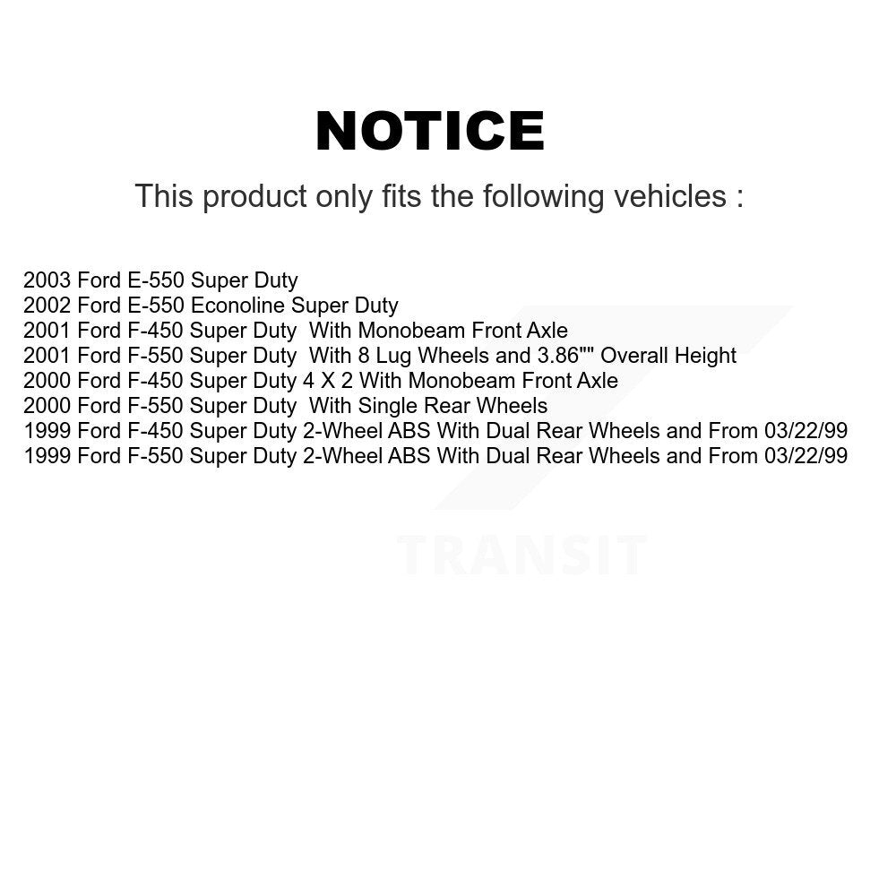 [Avant + Arrière] Kit de Disque de frein pour Ford E-550 Super Duty F-450 F-550 Econoline K8-101096