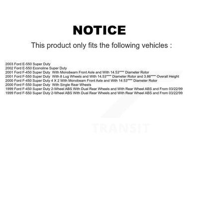 [Avant + Arrière] Kit de Disque de frein pour Ford E-550 Super Duty F-450 F-550 Econoline K8-101096